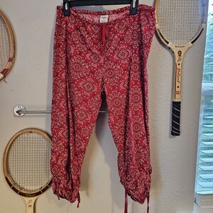 Old Navy Red Paisley Drawstring Pants